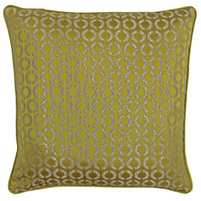 Paoletti Piccadilly Geometric Piped Feather Filled Cushion