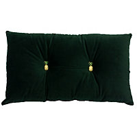 Paoletti Pineapple Buttoned Velvet Polyester Filled Cushion