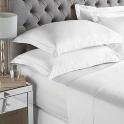Paoletti Plain Cotton White Double Fitted sheet