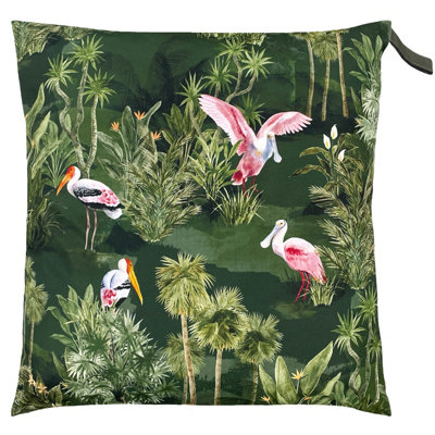 Paoletti Platalea Bird Printed Large UV & Water Resistant Outdoor Polyester Filled Floor Cushion