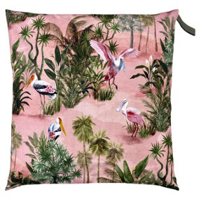 Paoletti Platalea Bird Printed Large UV & Water Resistant Outdoor Polyester Filled Floor Cushion