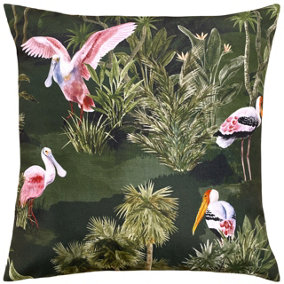 Paoletti Platalea Bird Printed UV & Water Resistant Outdoor Polyester Filled Cushion