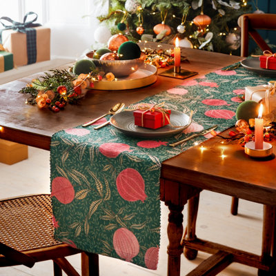 Paoletti Pomegranate Washable Abstract Table Runner