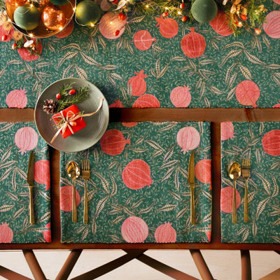 Paoletti Pomegranate Washable Abstract Table Runner