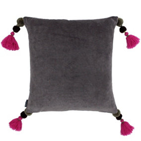Paoletti Poonam Cotton Velvet Tasselled Cushion Cover