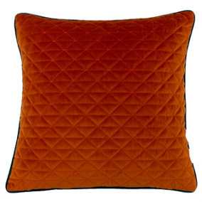 Paoletti Quartz Quilted Velvet Piped Cushion Cover