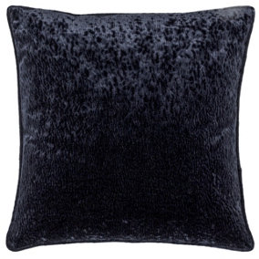 Paoletti Ripple Pressed Velvet Piped Feather Filled Cushion