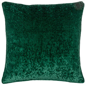 Paoletti Ripple Pressed Velvet Piped Feather Filled Cushion