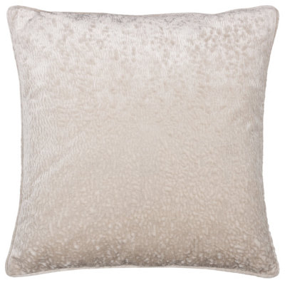 Paoletti Ripple Pressed Velvet Piped Feather Filled Cushion