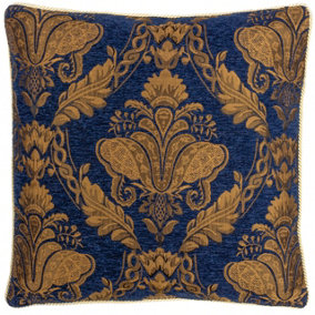 Paoletti Shiraz Damask Jacquard Piped Cushion Cover