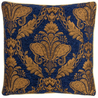 Paoletti Shiraz Damask Jacquard Piped Feather Filled Cushion