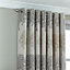 Paoletti Silver Oakdale Tree Motif Eyelet Curtain Pair (W) 117cm x (L) 137cm