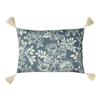 Paoletti Somerton Floral Tasselled Feather Filled Cushion