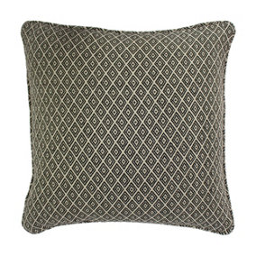 Paoletti Tangier Woven Geometric Fringed Square Polyester Filled Cushion
