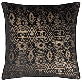 Paoletti Tayanna Metallic Velvet Piped Cushion Cover