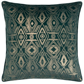 Paoletti Tayanna Metallic Velvet Piped Feather Filled Cushion