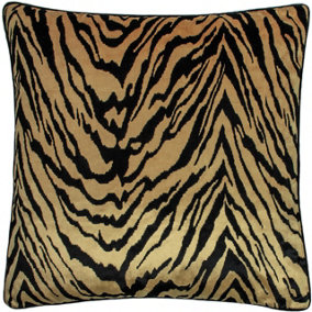 Paoletti Tigris Animal Jacquard Piped Polyester Filled Cushion