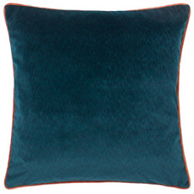Paoletti Torto Mottled Velvet Contrast Piped Polyester Filled Cushion