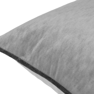 Paoletti Torto Mottled Velvet Contrast Piped Polyester Filled Cushion