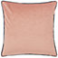 Paoletti Torto Square Opulent Velvet Piped Feather Filled Cushion
