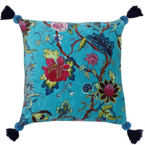 Paoletti Tree of Life Chinoiserie Floral Cotton Feather Filled Cushion
