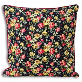 Paoletti Victoria Floral Piped Polyester Filled Cushion