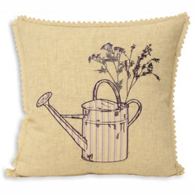 Paoletti Watering Can Embroidered Cushion Cover