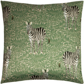Paoletti Zebra Foliage Tropical Feather Filled Cushion