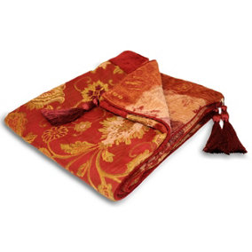 Paoletti Zurich Floral Jacquard Fringed Throw