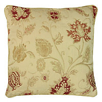 Paoletti Zurich Floral Jacquard Piped Cushion Cover