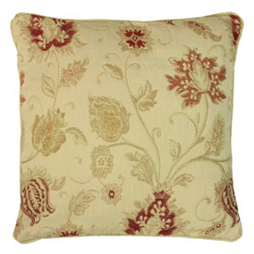 Paoletti Zurich Floral Jacquard Piped Cushion Cover