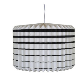 Paper Accordion Pendant Lamp Light with Black Stripes 30x45 cm