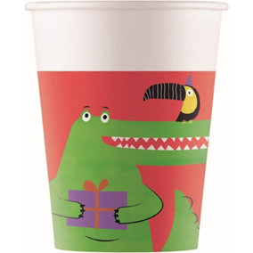 Paper Crocodile Party Cup (Pack of 8) White/Red/Green (One Size)