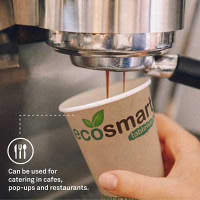 Paper Cups 100 Pcs 8oz Disposable Coffee Cup for Stackable & Recyclable for Cafe Business 9cm x 8cm x 5cm - 5