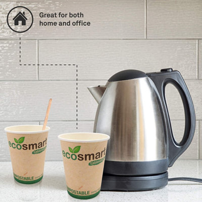 Paper Cups 100 Pcs 8oz Disposable Coffee Cup for Stackable & Recyclable for Cafe Business 9cm x 8cm x 5cm - 6