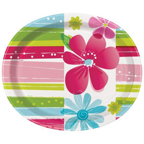 Paper Flowers Party Plates (Pack of 8) Multicoloured (One Size)