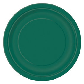 Paper Round Party Plates (Pack of 16) Forest Green (One Size)