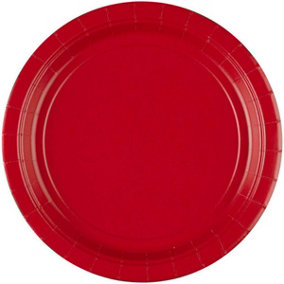 Paper Round Party Plates (Pack of 8) Red (One Size)