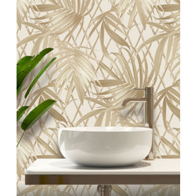 Paradise Palm luxury heavyweight wallpaper - Gold