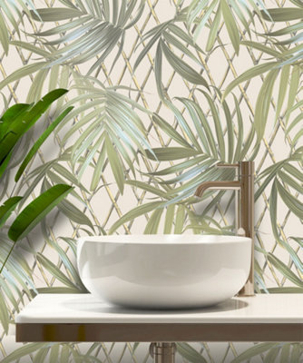 Paradise Palm luxury heavyweight wallpaper - Green