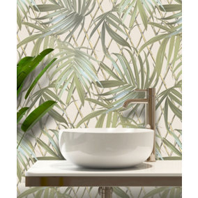 Paradise Palm luxury heavyweight wallpaper - Green