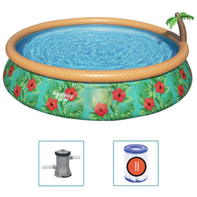 Paradise Palms Inflatable Pool Set - Bestway Fast Set 457x84 cm with ...