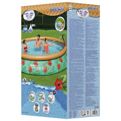 Paradise Palms Inflatable Pool Set - Bestway Fast Set 457x84 cm with ...