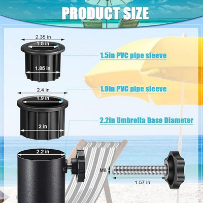 Parasol Adapter, Parasol Base Reducer, Grommet Cap and Cover Kit ...