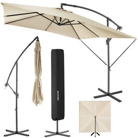 Parasol Apollo - 250 x 250 cm, tilt adjustable, protective cover included - beige