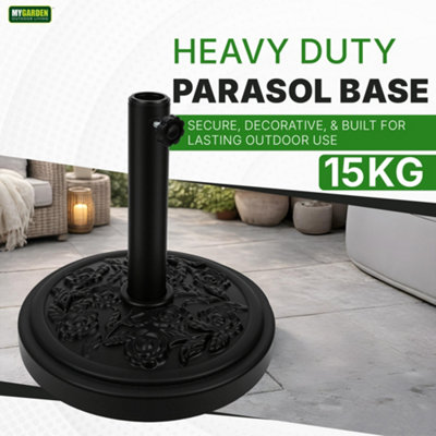 Parasol Base 15kg Heavy Duty Cement Pattern Outdoor Umbrella Bases For ...