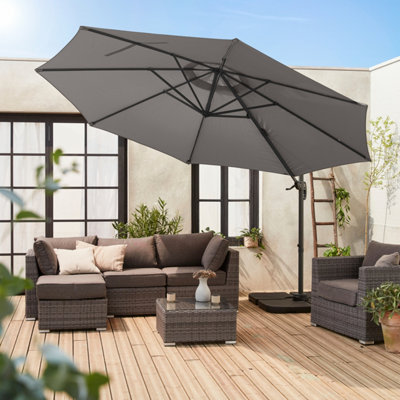Parasol Diam.350cm - parasol that can be tilted folded and 360d ...