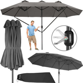 Parasol Silia - extra wide, 460 x 270 cm, height-adjustable, cover included - grey