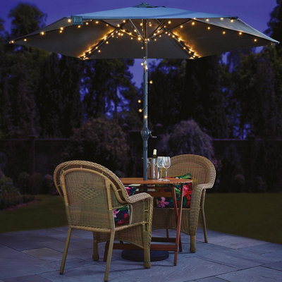 Parasol Solar Powered String Lights with 8 Branches Fairy Lights for Outdoor Garden Umbrellas