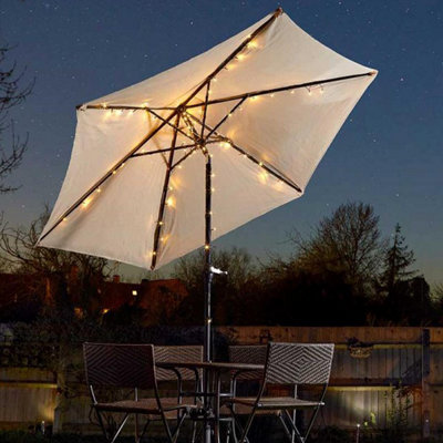 Parasol Solar Powered String Lights with 8 Branches - Fairy Lights for Outdoor Garden Umbrellas with 72 LEDs - Each Branch L135cm
